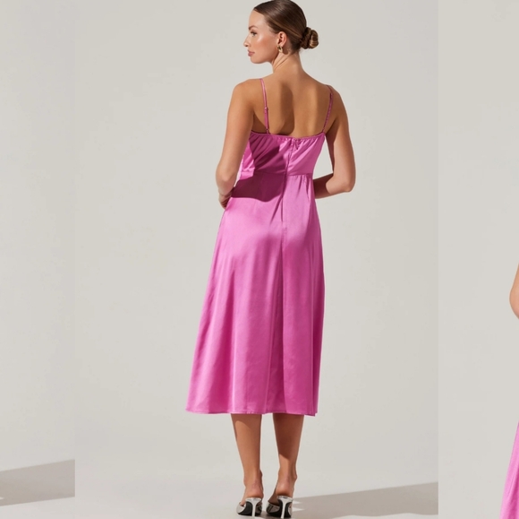 NWOT ASTR The Label Bustier Satin Midi Dress - Picture 3 of 7
